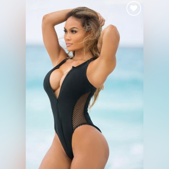 OMG Miami Swimwear Double OH Seven One Piece Swimsuit (Black) - Picture 2 of 3
